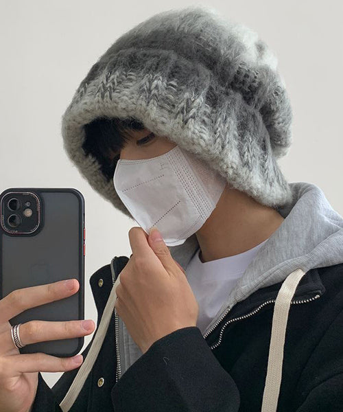 Bonnet Bonnie en maille grise chaude et confortable pour homme TK033