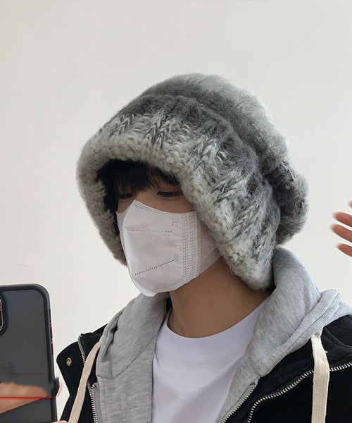 Bonnet Bonnie en maille grise chaude et confortable pour homme TK033