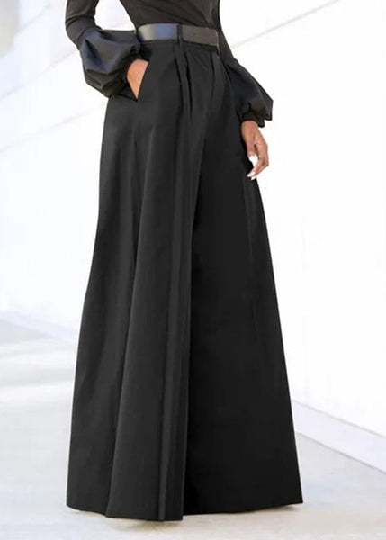 Grey Wide High Waist Pockets Boutique Spring Pants Leg FashionChic