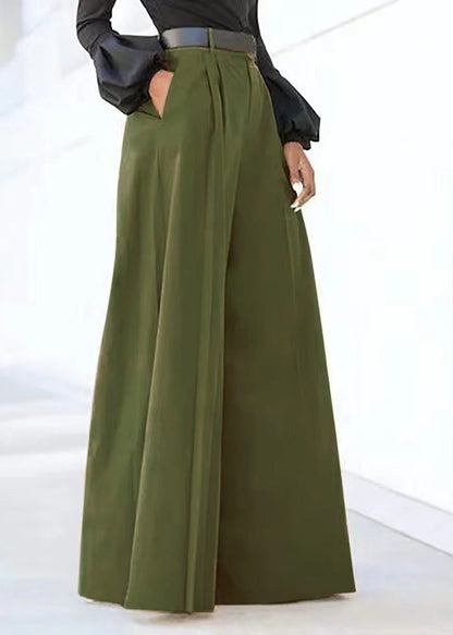 Grey Wide High Waist Pockets Boutique Spring Pants Leg FashionChic