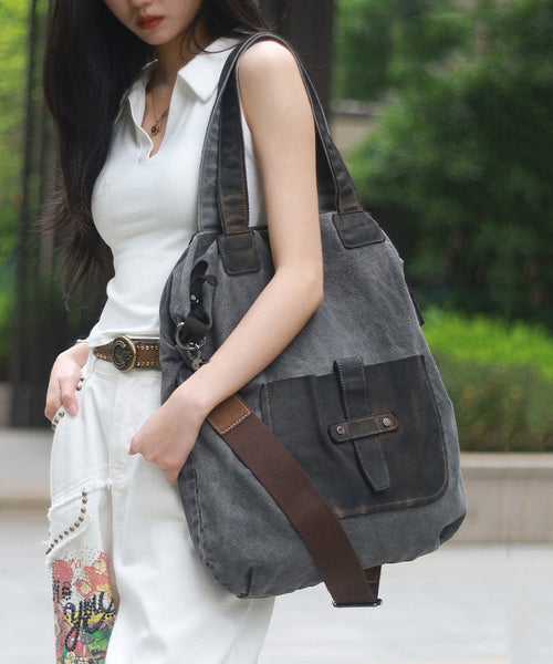 Boutique Large Capacity Solid Durable Canvas Satchel Bag Handbag MM056 Bag-BGS240620