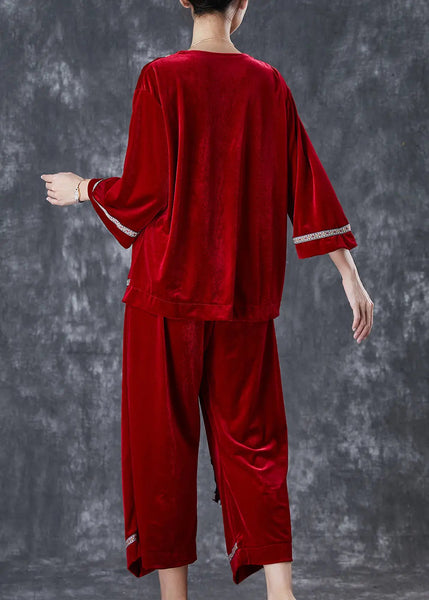 Boutique Mulberry Embroidered Floral Silk Velour Two Piece Set Women Clothing Fall Ada Fashion