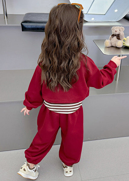 Boutique Mulberry O-Neck Print Girls Sweatshirt And Pants Two Piece Set Spring TR020 ABC