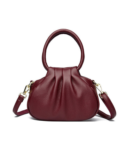 Boutique Leather Tote Calf Handbag Mulberry Wrinkled FashionChic