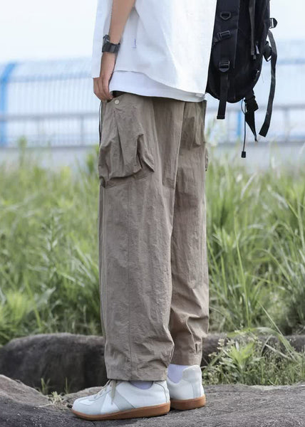 Lace Summer Up Pockets Cotton Men Pants Solid Boutique Navy FashionChic