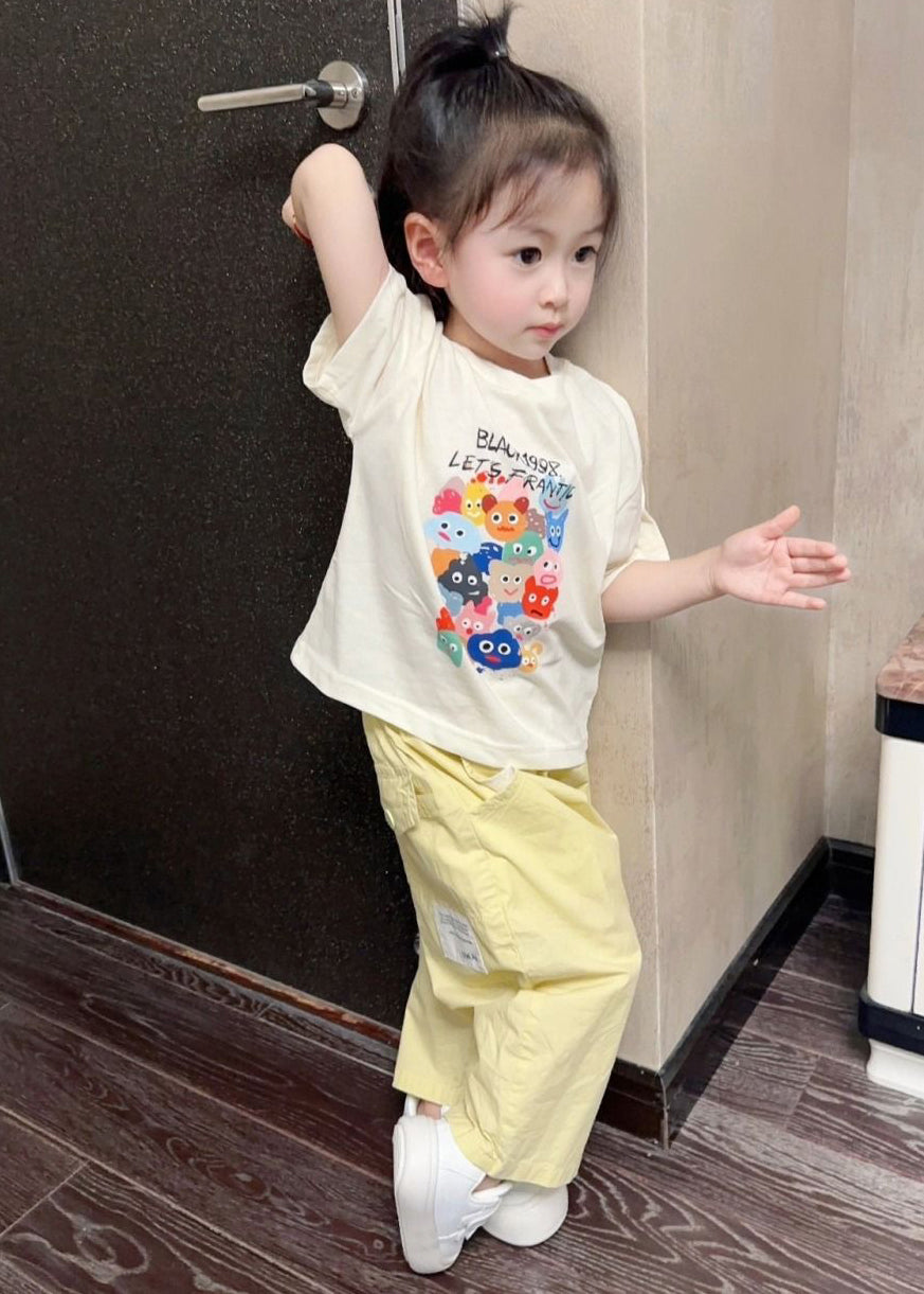 Boutique O-Neck Kids Top And Pants Two Pieces Set Summer YU1084 WS-RCTZ-TPGIEC240529