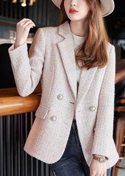 Boutique Pink Notched Woolen Coat Outwear Spring YJ040 ABC