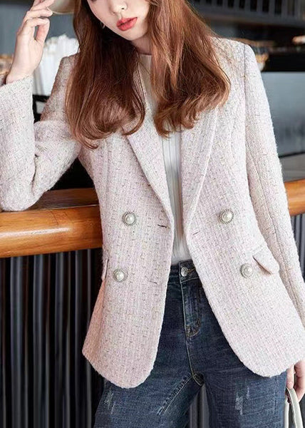 Boutique Pink Notched Woolen Coat Outwear Spring YJ040 ABC