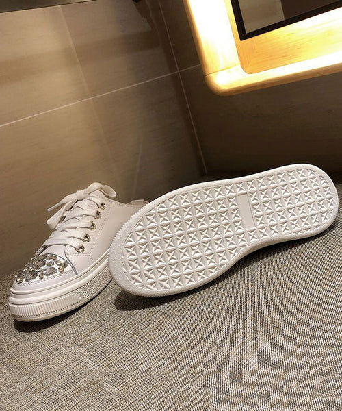 Up Splicing Zircon Sandals Platform Lace Boutique Pink Slide FashionChic