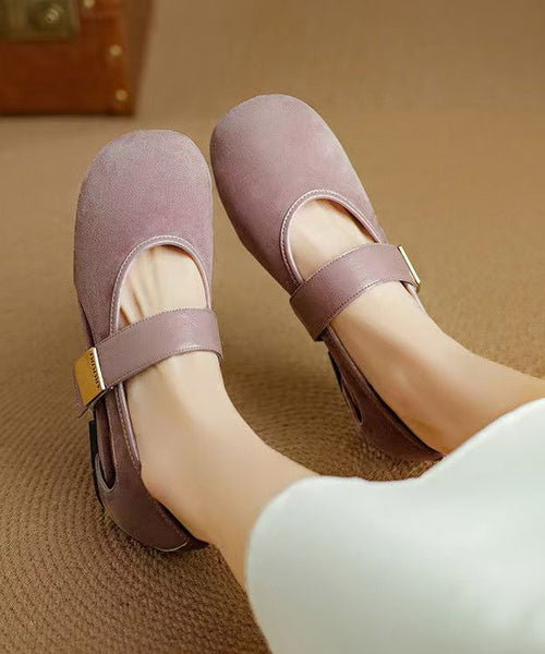 Boutique Purple Hollow Out Buckle Strap Splicing Wedge Shoes YC013 ABC