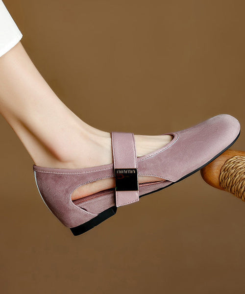 Boutique Purple Hollow Out Buckle Strap Splicing Wedge Shoes YC013 ABC