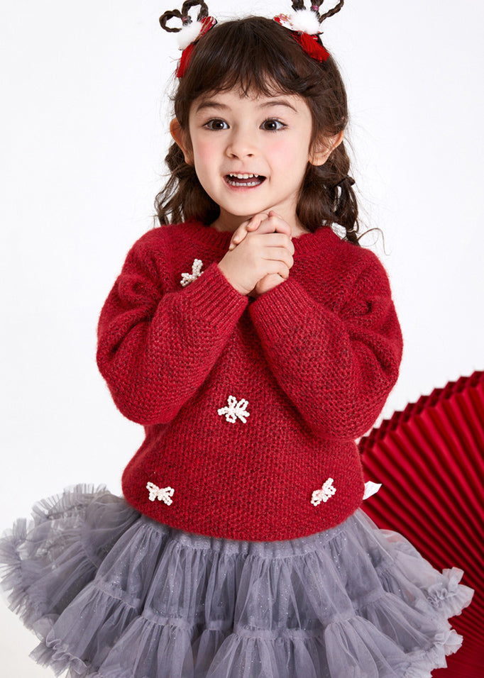Boutique Red Bow Cotton Knit Girls Sweaters Winter WL038 MM-RCTZ-NTGP241120