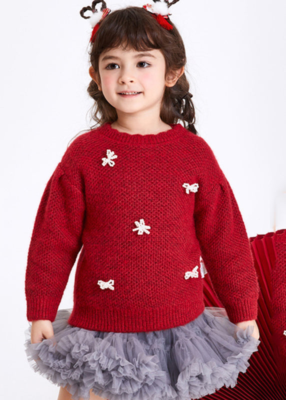 Boutique Red Bow Cotton Knit Girls Sweaters Winter WL038 MM-RCTZ-NTGP241120