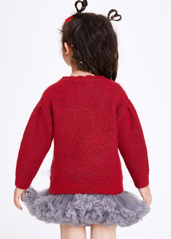 Boutique Red Bow Cotton Knit Girls Sweaters Winter WL038 MM-RCTZ-NTGP241120