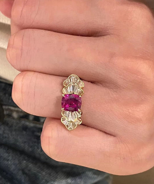 Boutique Red Copper Alloy Gem Stone Rings QI075 JEW-RIN240928