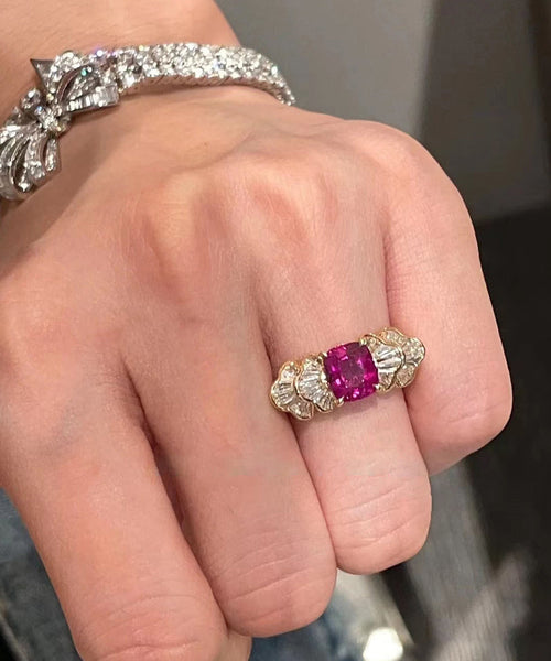 Boutique Red Copper Alloy Gem Stone Rings QI075 JEW-RIN240928