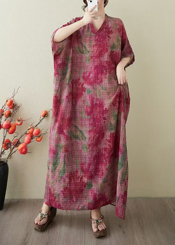 Oversized Red Tie Dress Boutique Dye Summer Holiday Cotton FashionChic