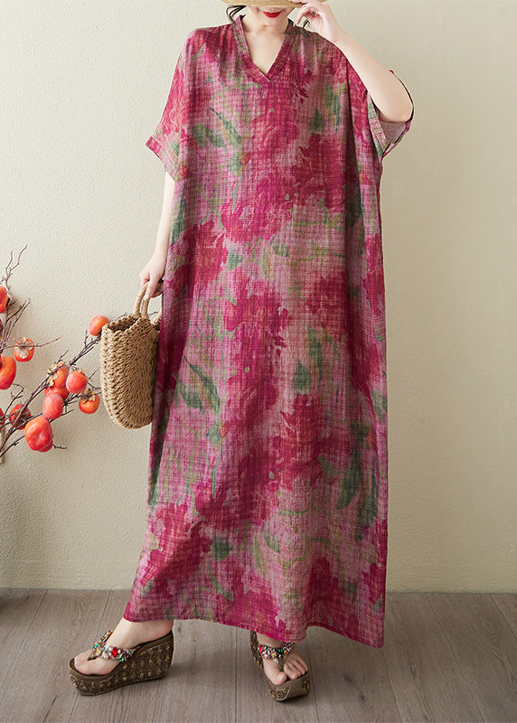 Oversized Red Tie Dress Boutique Dye Summer Holiday Cotton FashionChic