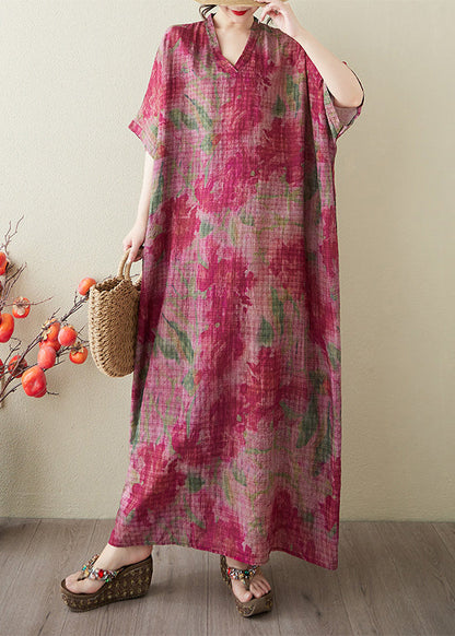 Oversized Red Tie Dress Boutique Dye Summer Holiday Cotton FashionChic