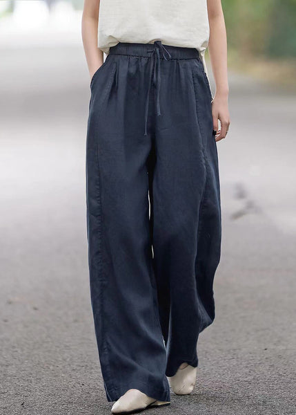 Pockets Elastic Pants Red Waist Summer Boutique Linen FashionChic