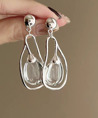 Boutique Silk Alloy Crystal Water Drop Drop Earrings YZ008 JEW-EAR250325