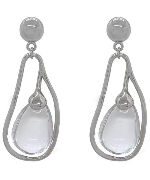 Boutique Silk Alloy Crystal Water Drop Drop Earrings YZ008 JEW-EAR250325