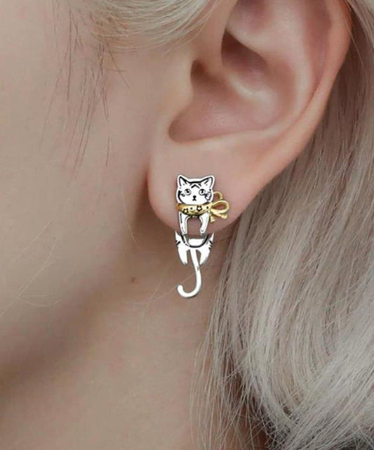 Drop Boutique Overgild Silk Earrings Copper Cats Little FashionChic
