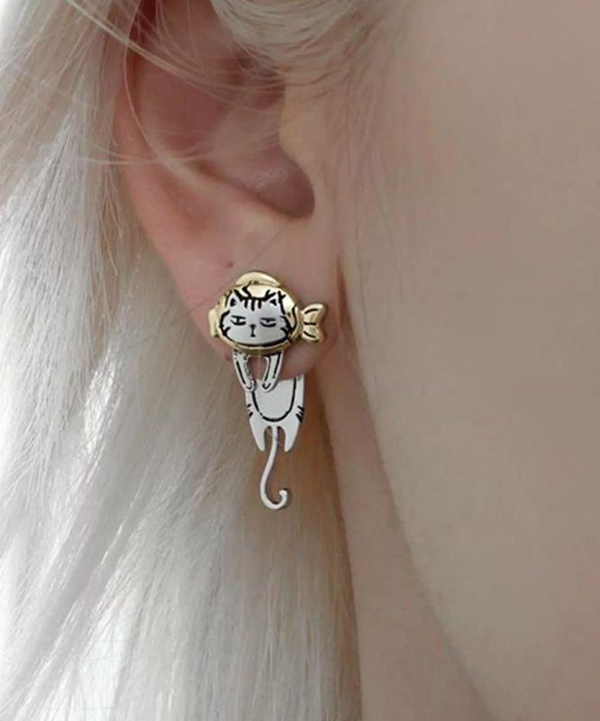 Drop Boutique Overgild Silk Earrings Copper Cats Little FashionChic