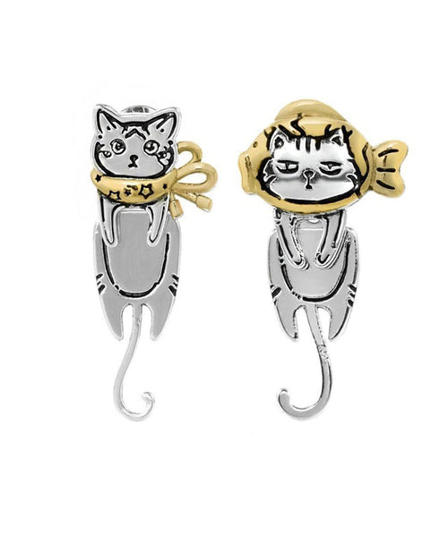 Drop Boutique Overgild Silk Earrings Copper Cats Little FashionChic