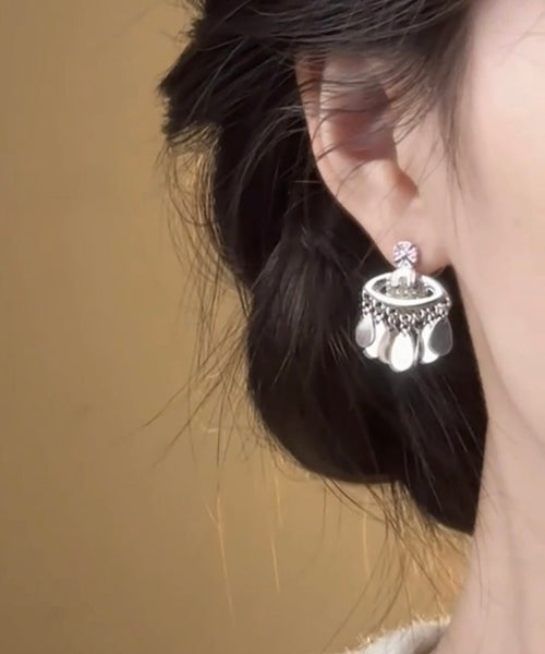 Silk Boutique Overgild Zircon Saturn Copper Tassel Sequins Drop FashionChic