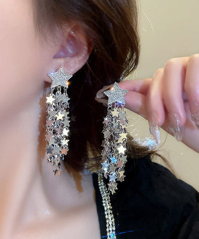 Drop Silk Tassel Star Earrings Boutique Copper FashionChic