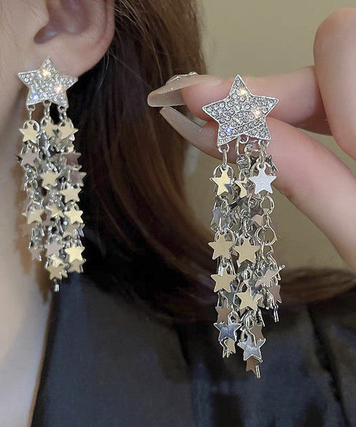 Drop Silk Tassel Star Earrings Boutique Copper FashionChic