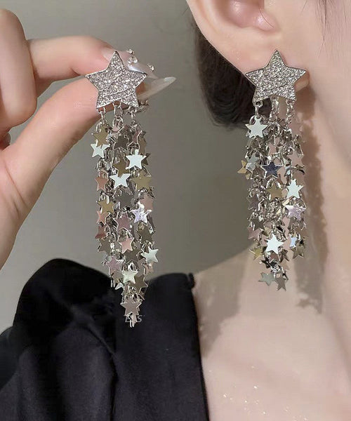 Drop Silk Tassel Star Earrings Boutique Copper FashionChic