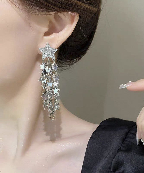 Drop Silk Tassel Star Earrings Boutique Copper FashionChic