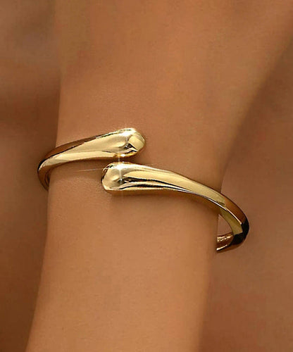 Boutique Silk Metal Asymmetrical Smooth Surface Cuff QU007 JEW-BAN241007
