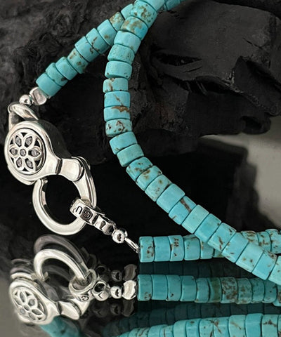 Cherry Boutique Stainless Steel Blossoms Silk Beading Turquoise FashionChic