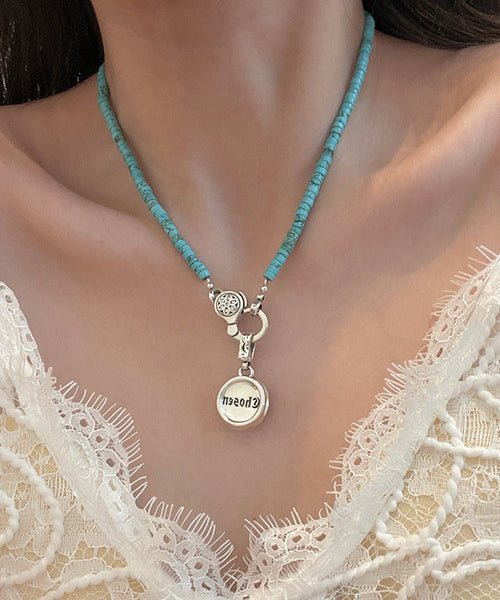 Cherry Boutique Stainless Steel Blossoms Silk Beading Turquoise FashionChic