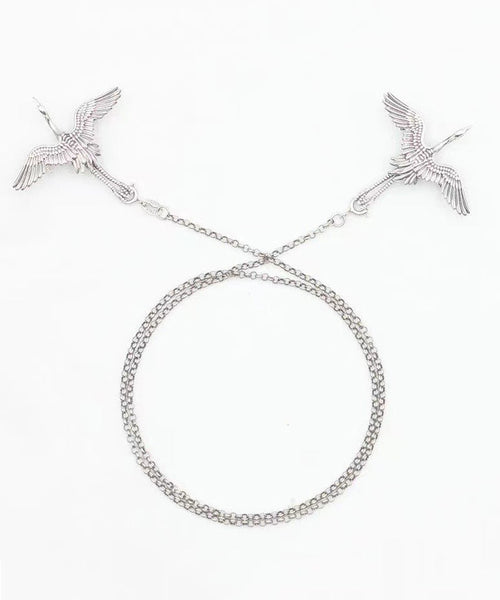 Boutique Silk Sterling Silver Crane Brooches DF1005 Ada Fashion
