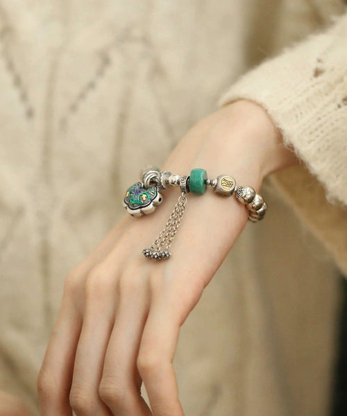 Charm Turquoise Silver Silk Boutique Bracelet Bracelets Sterling FashionChic