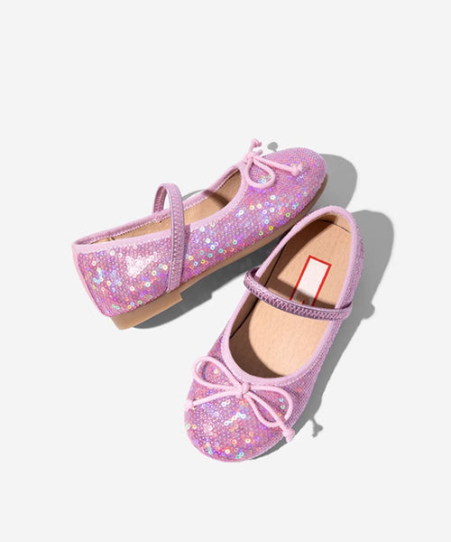 Strap Flat Bow Sequins Shoes Buckle Kids Boutique Feet Silvery FashionChic