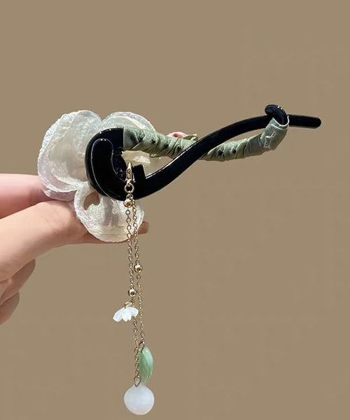 Plastic Boutique Pearl Floral Hairpin Tulle Tassel FashionChic