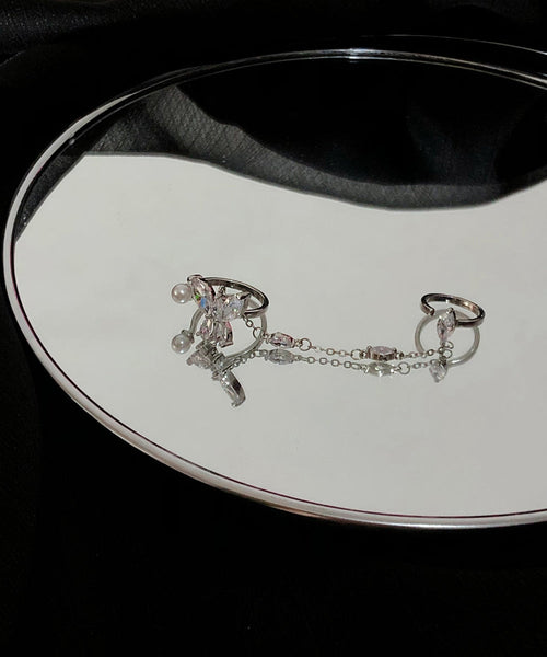 Boutique White Alloy Zircon Butterfly Tassel Rings GH1077 Ada Fashion