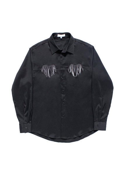 Boutique White Peter Pan Collar Cotton Mens Shirt Long Sleeve HG023 Men-Silk-MENLTP240725