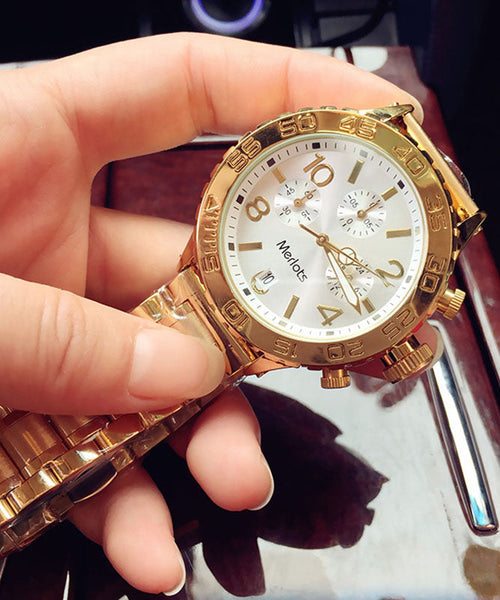 Steel White Quartz Movement Boutique Stainless Watches Machinery FashionChic