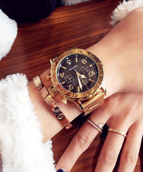 Steel White Quartz Movement Boutique Stainless Watches Machinery FashionChic