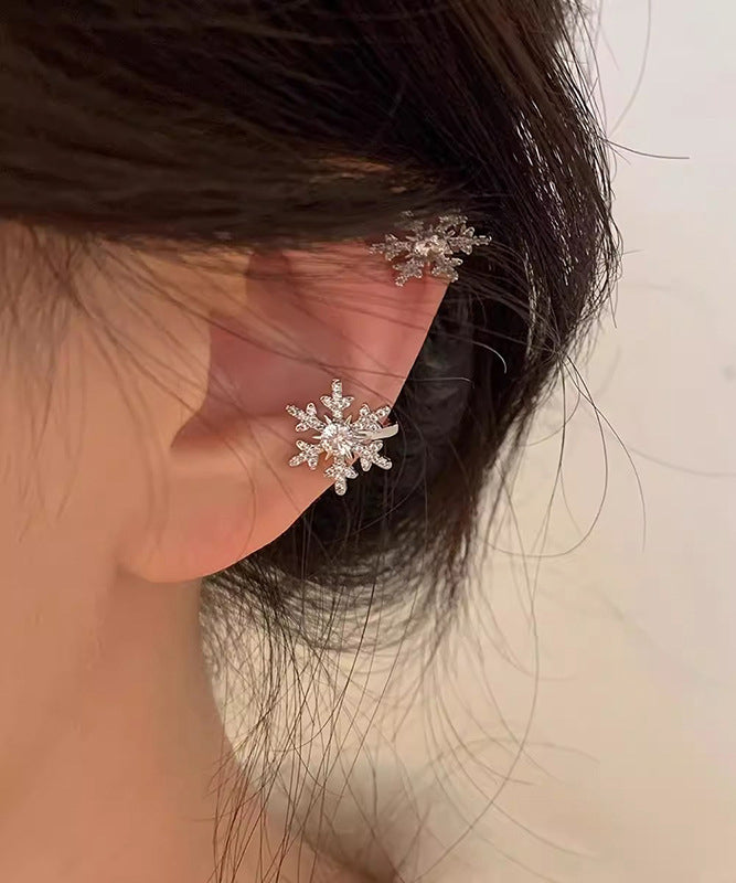 Boutique White Stainless Steel Zircon Snow Stud Earrings YD019 ABC