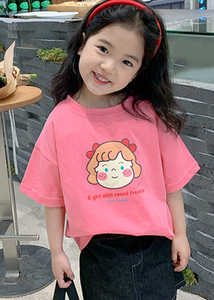Brief Apricot Patchwork Girls T Shirt Short Sleeve SS1019 MM-RCTZ-STP240601