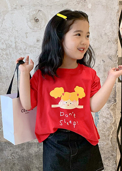 Brief Apricot Patchwork Girls T Shirt Short Sleeve SS1019 MM-RCTZ-STP240601