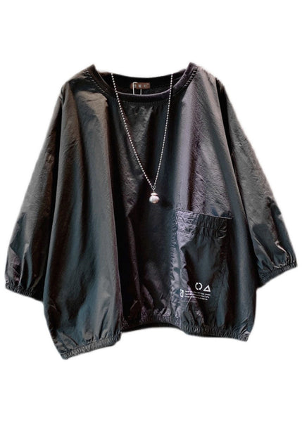 Brief Black Patchwork T Shirts Short Sleeve BV023 MZF-HTP240702