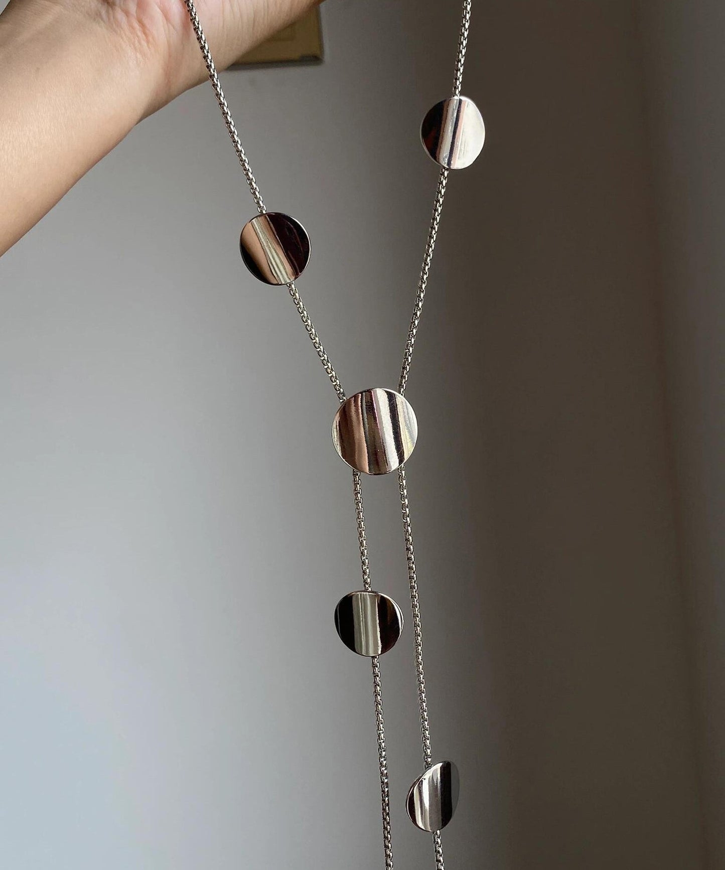 Asymmetrical Pendant Necklace Tassel Brief Blue Planchet Alloy FashionChic